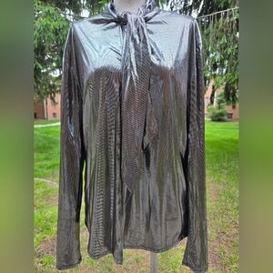 Reclaimed Vintage Metallic Silver Blouse